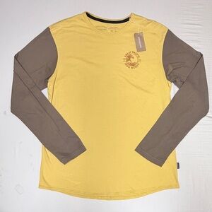 NWT: Patagonia Yellow and Brown Long Sleeve Tee (Size: Medium)